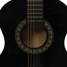 Vidaxl Klasična kitara za začetnike in otroke črna 1/2 34"