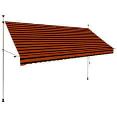 Greatstore Ročno zložljiva tenda 300 cm oranžna in rjava