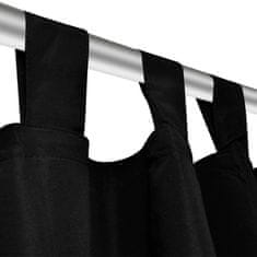 Vidaxl 2 kosa črnih satenasih zaves z obročki 140 x 225 cm