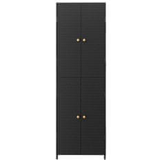 Vidaxl Vrtna omara za shranjevanje črna 59x40x180 cm poli ratan