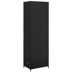 Vidaxl Vrtna omara za shranjevanje črna 59x40x180 cm poli ratan