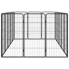 Greatstore Pasja ograda s 16 paneli črna 50x100 cm prašno barvano jeklo