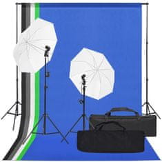 Vidaxl Komplet za foto studio z lučmi in ozadjem