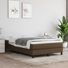 Greatstore Box spring postelja z vzmetnico temno rjava 120x190 cm blago
