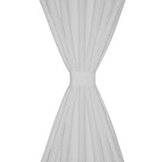 Vidaxl 2 kosa belih satenasih zaves z obročki 140 x 225 cm