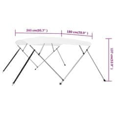Vidaxl Bimini tenda s 4 loki bela 243x180x137 cm