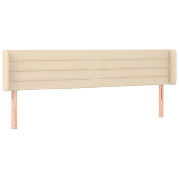 Vidaxl Vzglavje z ušesi krem 163x16x78/88 cm blago