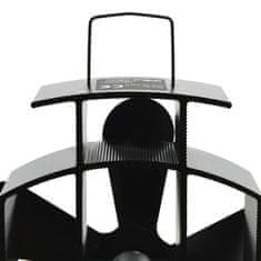 Vidaxl Ventilator za kamin na toploto s 5 krili črn