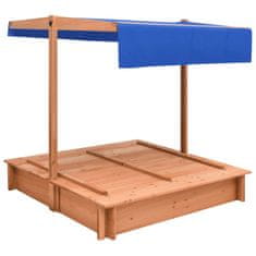 Vidaxl Peskovnik s streho iz lesa jelke 112x112x112 cm