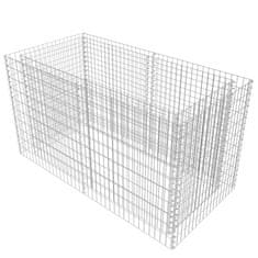 Vidaxl Visoka greda gabion jeklo 180x90x100 cm srebrne barve