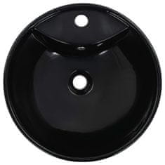 shumee Umivalnik z odprtino za odtekanje 46,5x18 cm keramičen črn