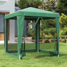 Greatstore Vrtni šotor s 4 mrežastimi stranicami zelen 2x2 m HDPE