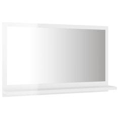 Vidaxl Kopalniško ogledalo visok sijaj belo 60x10,5x37 cm iverna pl.