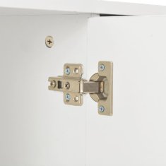 Vidaxl Komoda visok sijaj bela 107x35x80,5 cm