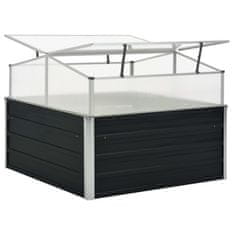Vidaxl Rastlinjak pocinkano jeklo 100x100x77 cm antraciten
