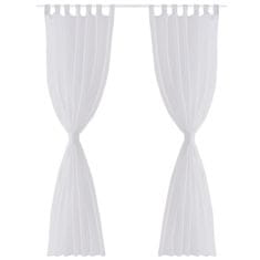 Vidaxl Bela prosojna Zavesa 140 x 225 cm 2 kosa