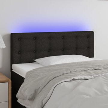 Vidaxl vidaXL Vzglavje postelje z LED diodo črno 90x5x78/88 cm blago