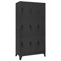 Vidaxl Omara s ključavnico antracitna 90x45x180 cm jeklo