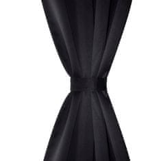 Vidaxl 2 kosa črnih zaves z obročki 135 x 245 cm