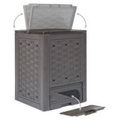 Vidaxl Vrtni kompostnik 3 kosi rjave barve 60x60x83 cm 900 L