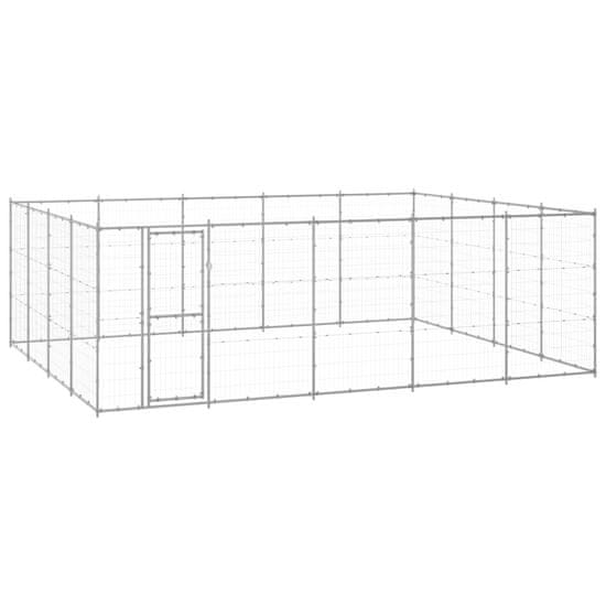 Vidaxl Zunanji pasji boks pocinkano jeklo 24,2 m2