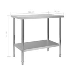 Vidaxl Kuhinjska delovna miza 100x60x85 cm nerjaveče jeklo