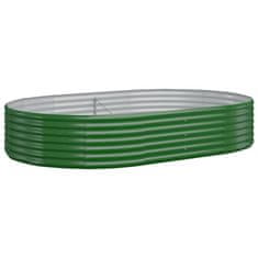 Vidaxl Visoka greda iz cinkanega jekla 214x140x36 cm zelena