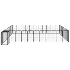 Vidaxl Pasja ograda s 46 paneli črna 50x100 cm prašno barvano jeklo