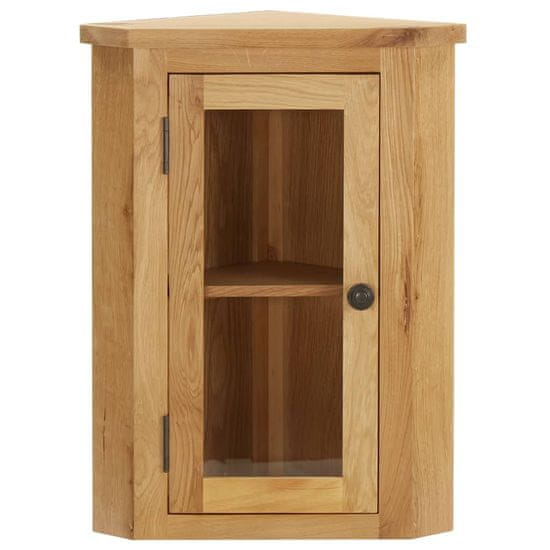 Vidaxl Stenska kotna omarica 45x28x60 cm trdna hrastovina