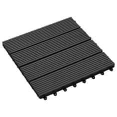 Vidaxl Talne plošče 11 kosov WPC 30x30 cm 1 m² črne