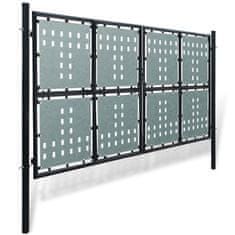 Vidaxl Dvojna Vrata za Ograjo Črne Barve 300 x 200 cm