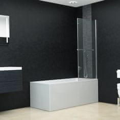 Vidaxl Zložljiva pregrada za tuš z 2 paneloma ESG 120x140 cm