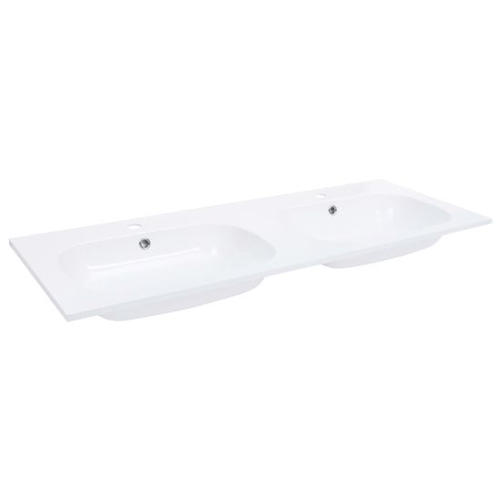 Vidaxl Vgradni dvojni umivalnik 1205x460x145 mm SMC bel