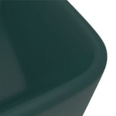 shumee Luksuzni umivalnik mat temno zelen 41x30x12 cm keramičen