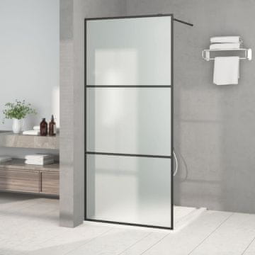 Vidaxl vidaXL Tuš zaslon, črn, 90x195 cm, matirano ESG steklo