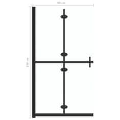 Vidaxl Zložljiva pregrada za tuš prozorno ESG steklo 90x190 cm