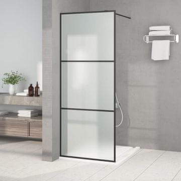 Vidaxl vidaXL Tuš zaslon, črn, 80 x 195 cm, matirano ESG steklo