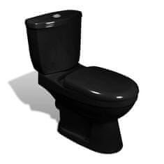 Vidaxl WC školjka s kotličkom črna