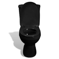 Vidaxl WC školjka s kotličkom črna