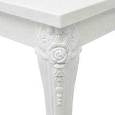 Vidaxl Jedilna miza 116x66x76 cm visok sijaj bele barve