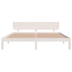 Vidaxl Posteljni okvir bel iz trdnega lesa 180x200 cm 6FT