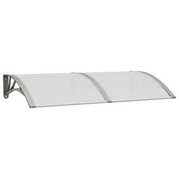 Vidaxl Nadstrešek za vrata siv 150x75 cm polikarbonat