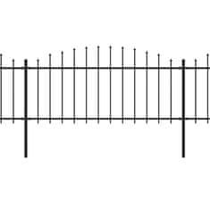 shumee Vrtna ograja s koničastimi vrhovi jeklo (0,5-0,75)x6,8 m črna
