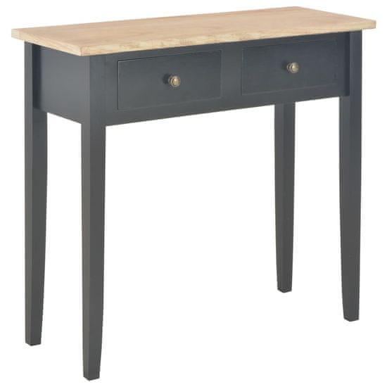 Vidaxl Toaletna konzolna mizica iz lesa 79x30x74 cm črna