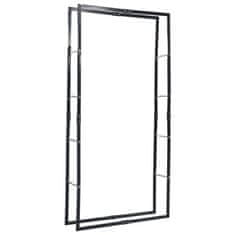 Vidaxl Stojalo za drva črno 100x25x200 cm jeklo