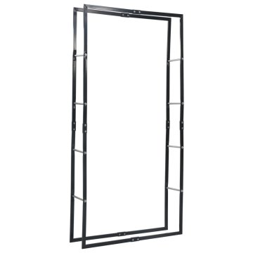 Vidaxl Stojalo za drva črno 100x25x200 cm jeklo
