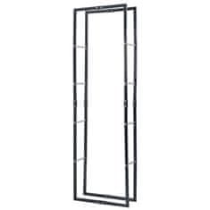 Vidaxl Stojalo za drva črno 60x25x200 cm jeklo