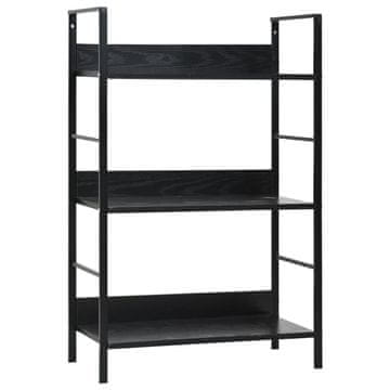 Vidaxl Knjižna polica 3-nadstropna črna 60x27,6x90,5 cm inž. les