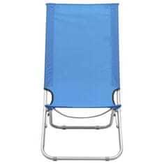 shumee Zložljivi stoli za na plažo 2 kosa modro blago