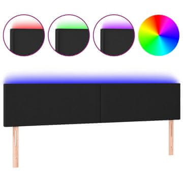 Vidaxl LED posteljno vzglavje črno 160x5x78/88 cm umetno usnje